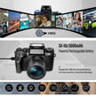 TUTT 64MP Digital Camera and Camcorder 4K/60fps Mirrorless | Dual Camera for Selfie Vlogging W5 | Premium Combo + 128GB SanDisk