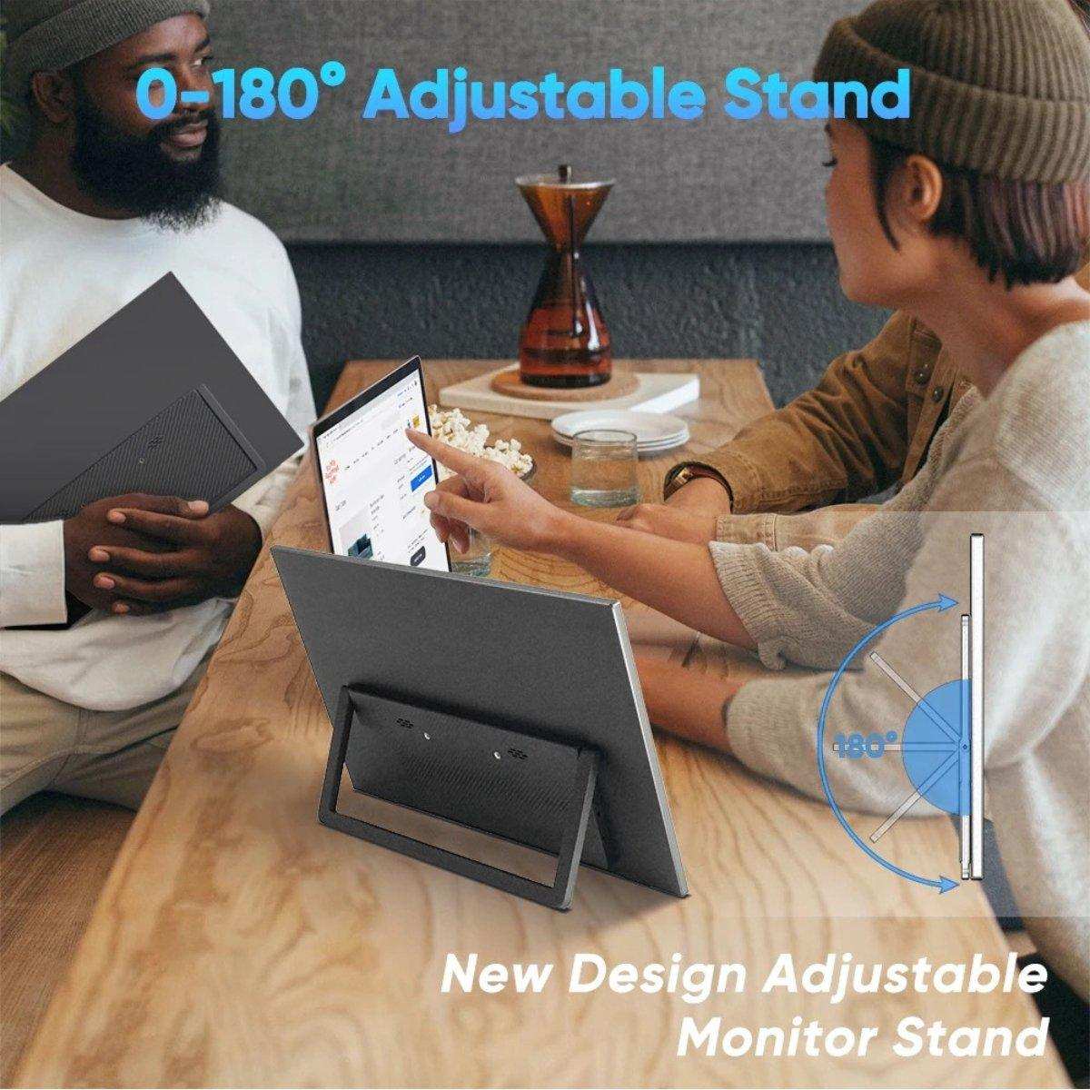 TUTT Wireless 15.6 inch Portable Monitor FHD IPS USB-C HDMI with Kickstand & VESA | Speaker and Stand All Devices