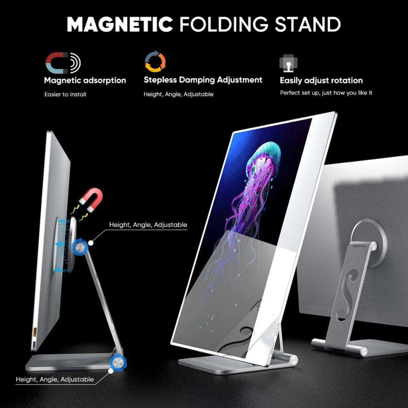 TUTT 16” Portable Touchscreen Monitor FHD IPS | Stand & Case | Built-in Speaker | Aluminum Frame