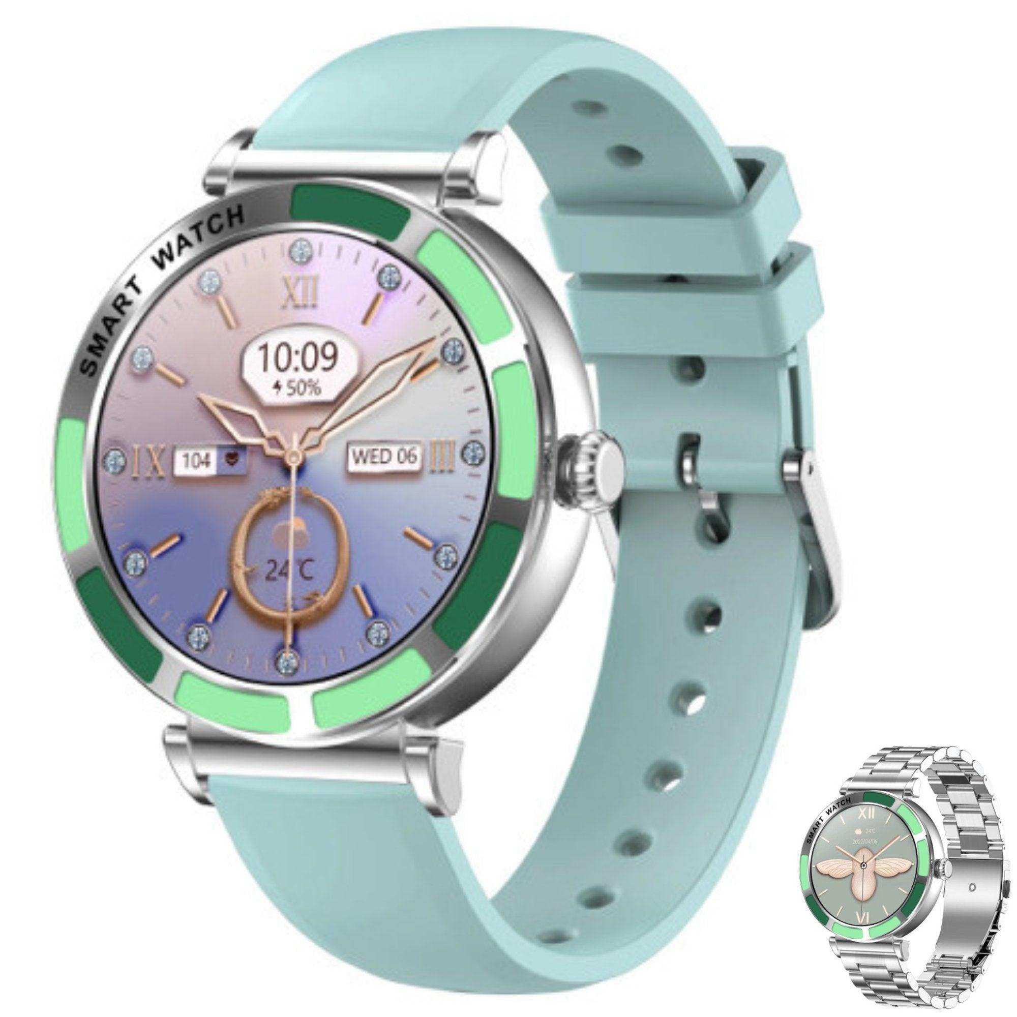 TUTT Women’s Smart Watch | Slim & Stylish Design 1.27” HD Dial | Waterproof | AI Voice Assistant | Women’s Health & Sports Tracker Smartwatch | W1 2 Strap