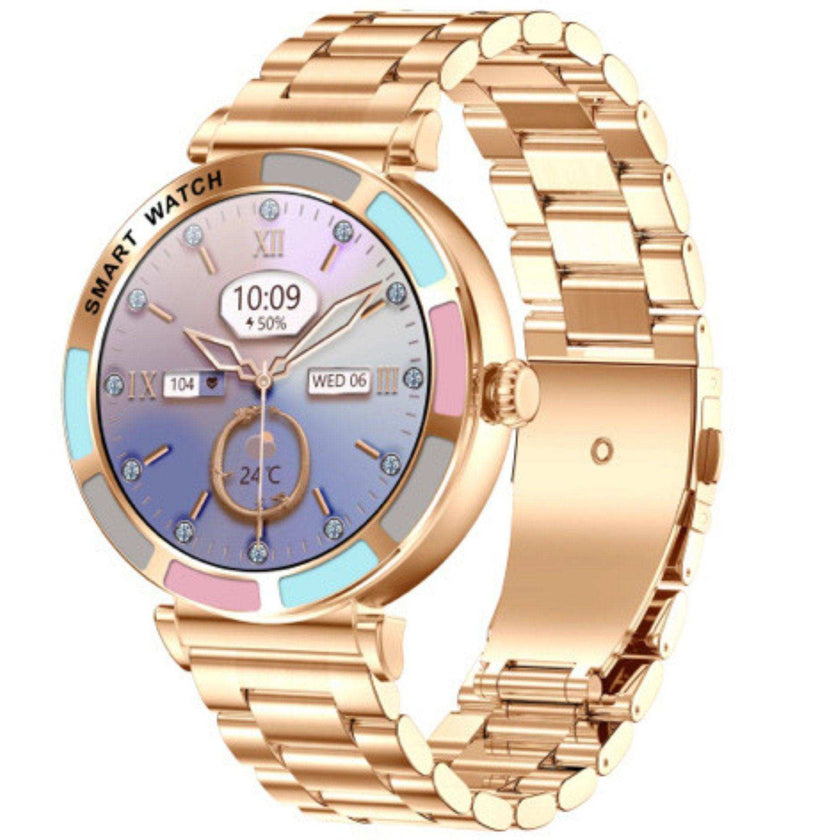 TUTT Women’s Smart Watch | Slim & Stylish Design 1.27” HD Dial | Waterproof | AI Voice Assistant | Women’s Health & Sports Tracker Smartwatch | W1 2 Strap