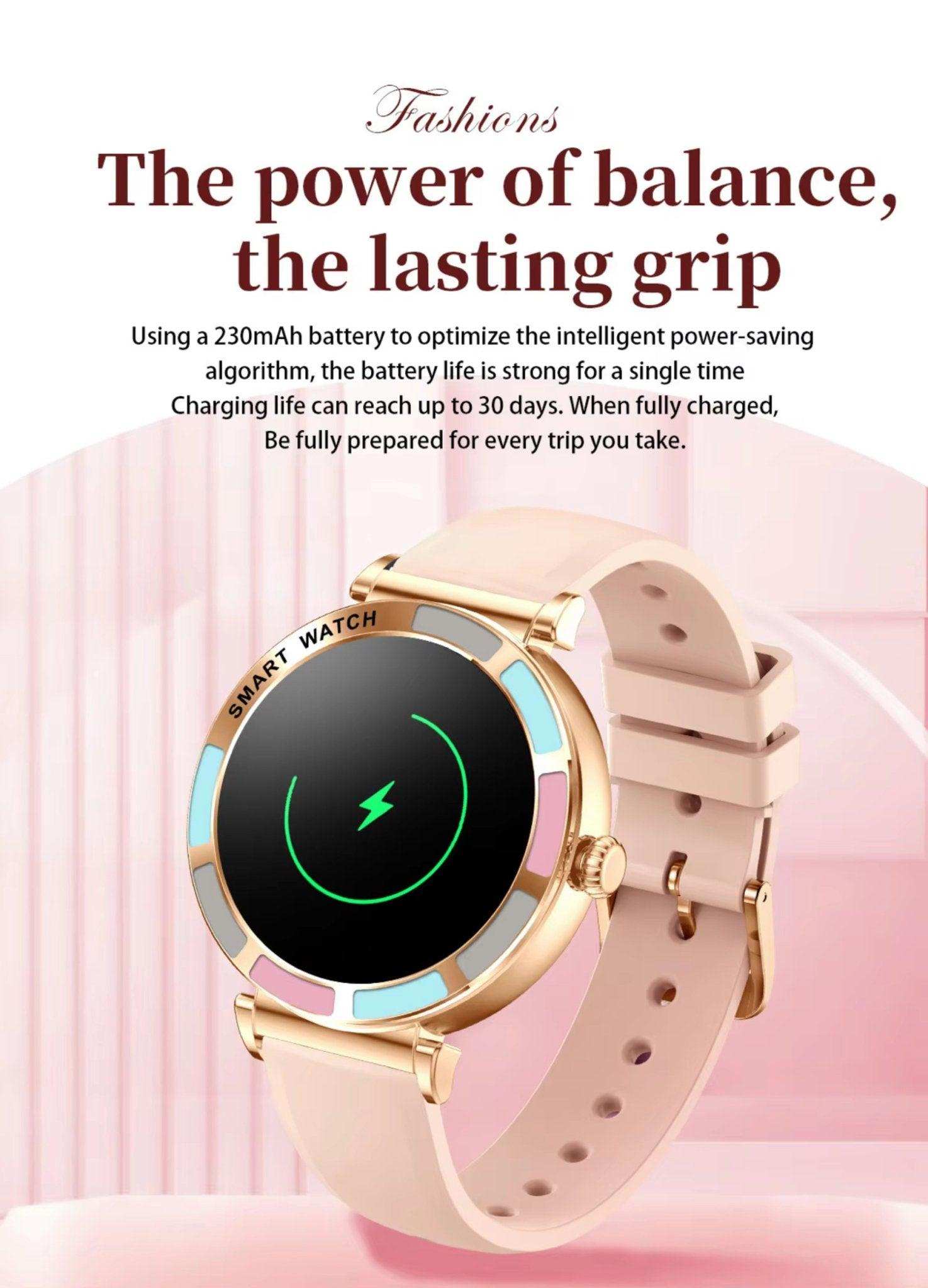 TUTT Women’s Smart Watch | Slim & Stylish Design 1.27” HD Dial | Waterproof | AI Voice Assistant | Women’s Health & Sports Tracker Smartwatch | W1 2 Strap