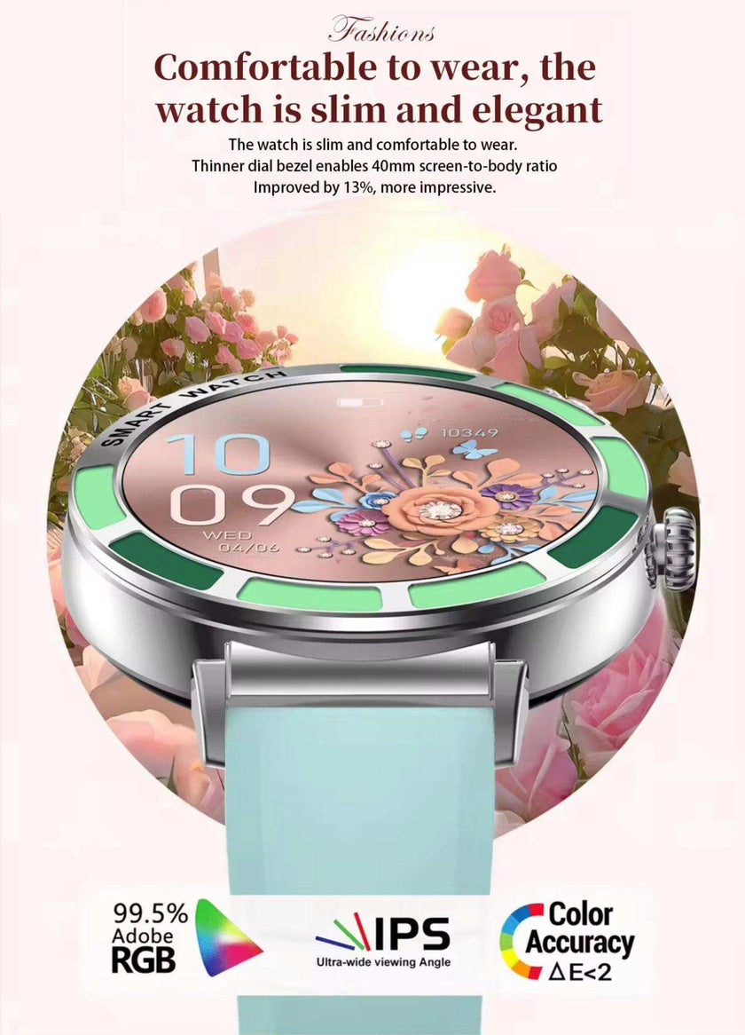 TUTT Women’s Smart Watch | Slim & Stylish Design 1.27” HD Dial | Waterproof | AI Voice Assistant | Women’s Health & Sports Tracker Smartwatch | W1 2 Strap