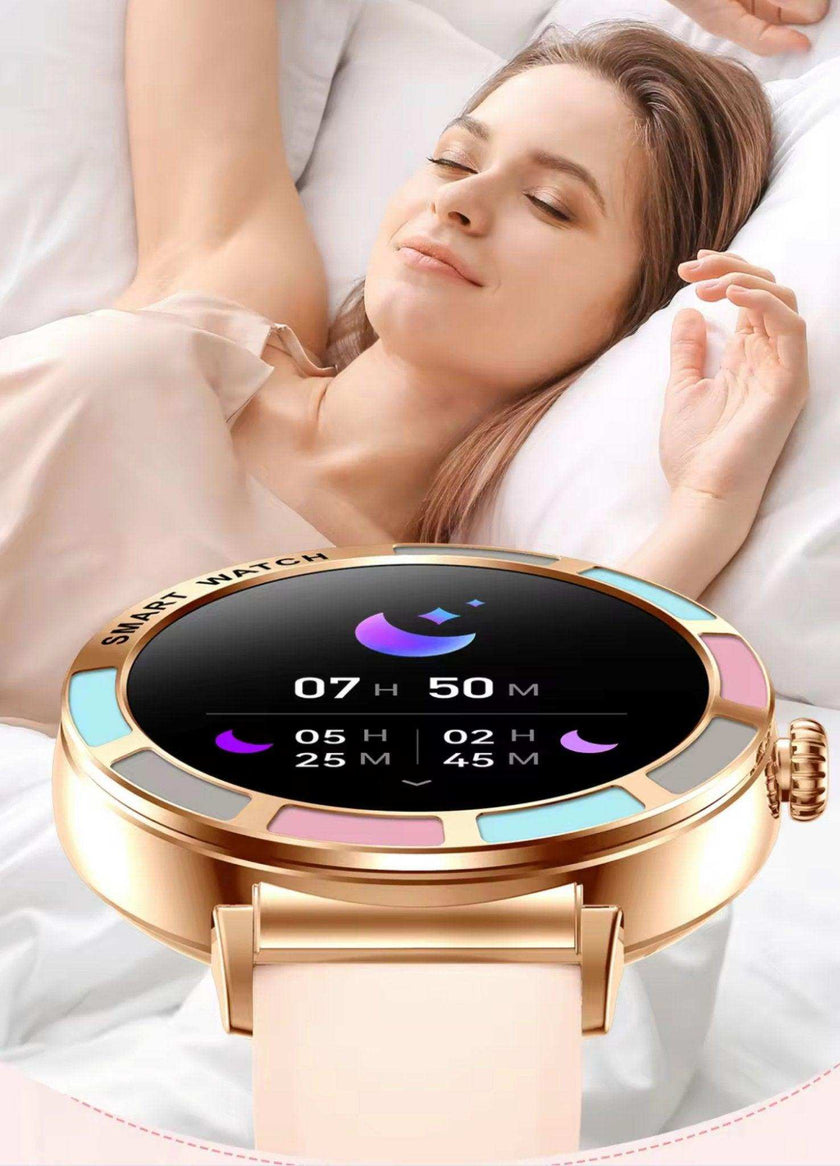 TUTT Women’s Smart Watch | Slim & Stylish Design 1.27” HD Dial | Waterproof | AI Voice Assistant | Women’s Health & Sports Tracker Smartwatch | W1 2 Strap