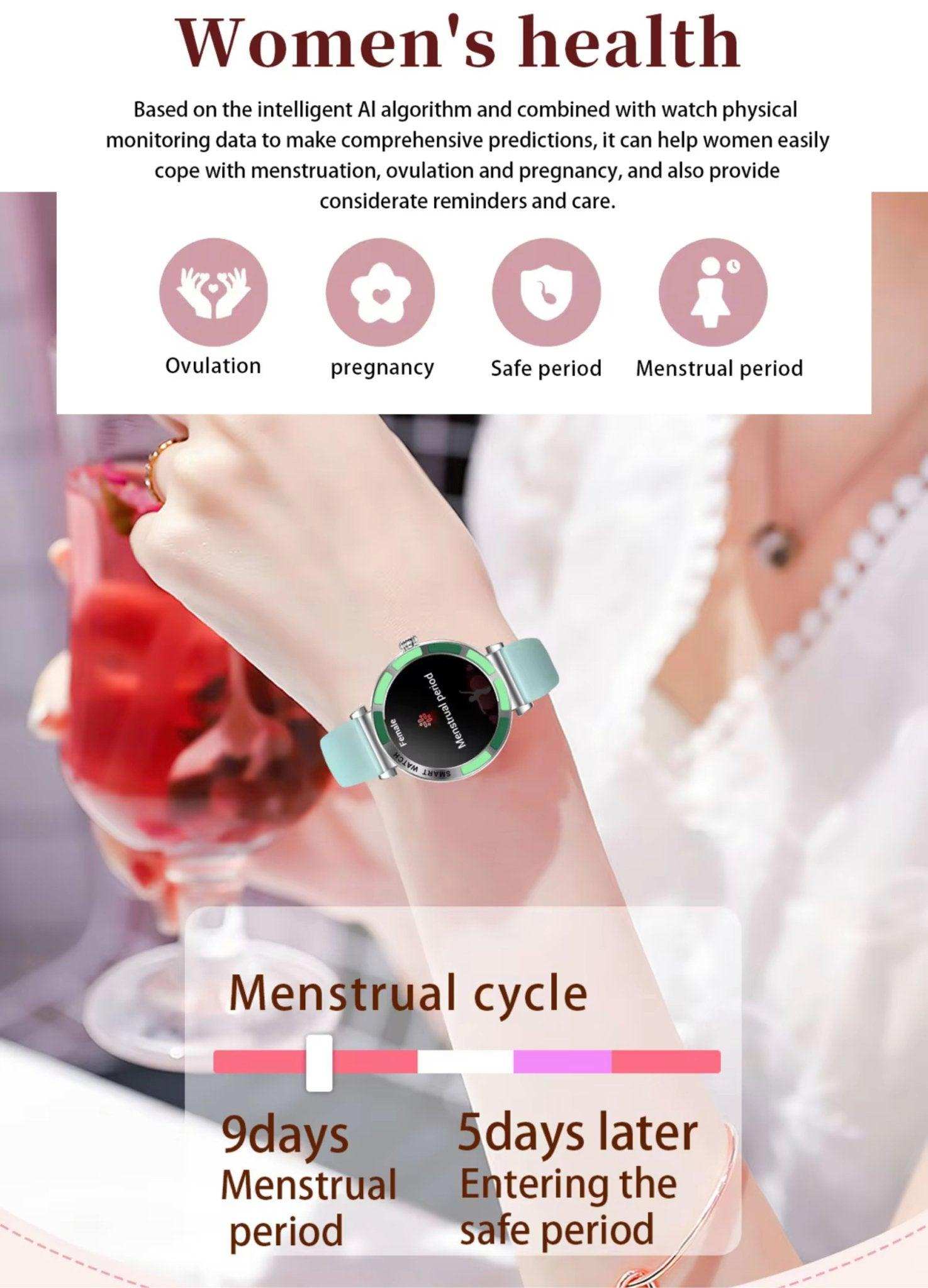 TUTT Women’s Smart Watch | Slim & Stylish Design 1.27” HD Dial | Waterproof | AI Voice Assistant | Women’s Health & Sports Tracker Smartwatch | W1 2 Strap