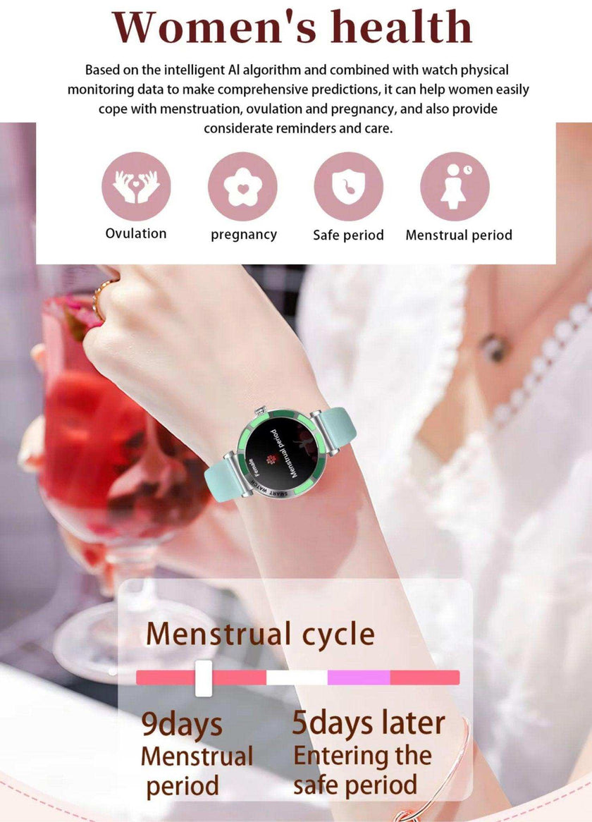 TUTT Women’s Smart Watch | Slim & Stylish Design 1.27” HD Dial | Waterproof | AI Voice Assistant | Women’s Health & Sports Tracker Smartwatch | W1 2 Strap