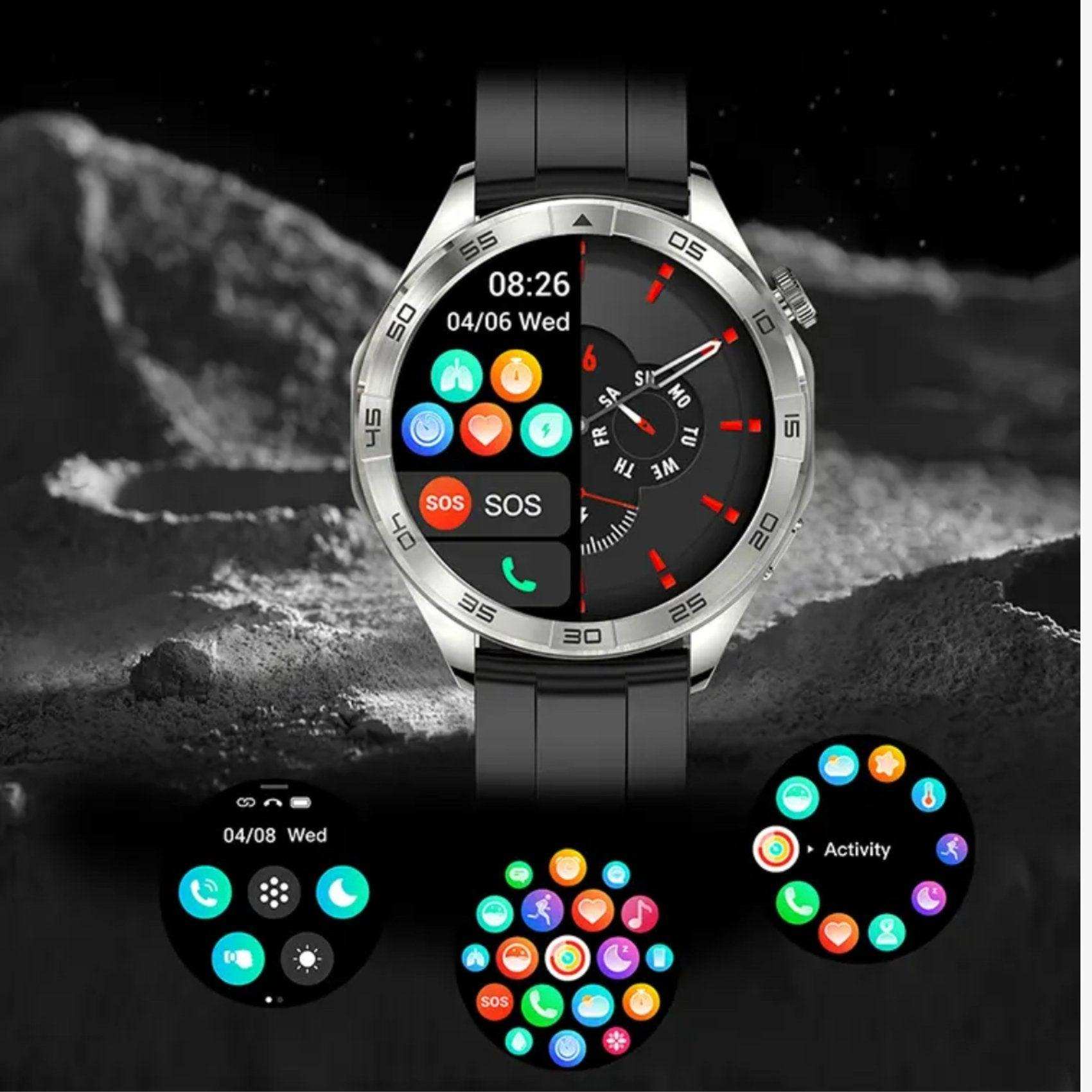 TUTT X105 Metal Case Men Smart Watch | 1.55'' Large HD Screen IP67 Tactical SmartWatch with BT Call Pedometer Sport Modes