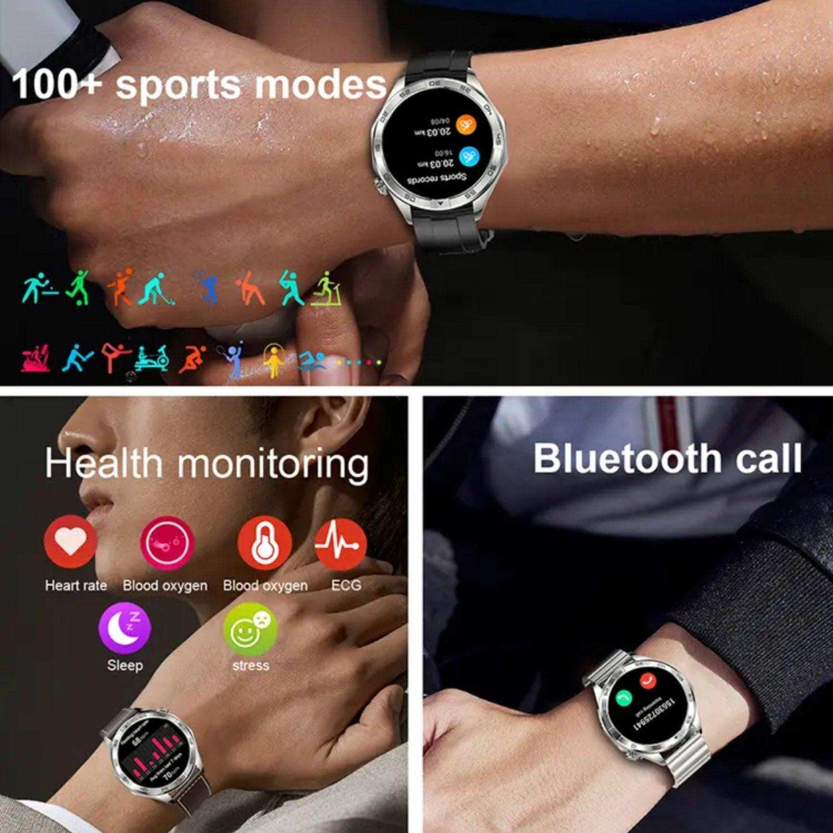 TUTT X105 Metal Case Men Smart Watch | 1.55'' Large HD Screen IP67 Tactical SmartWatch with BT Call Pedometer Sport Modes