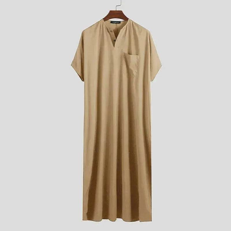 Fashionable and Elegant Tuxedo Malaysian Man Shirt Arab  Robe Moroccan Men's Jalabiya