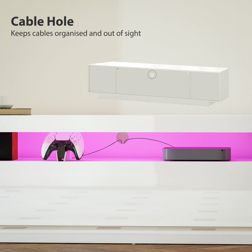 Greer Modern TV Stand with RGB LED Lights-for 65-85
