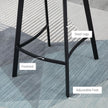 Andre Counter Height Stools with  Backrest and Steel Legs-Set of 2-Brown