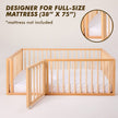 Twin Size Bed Frame for Toddlers with Fence