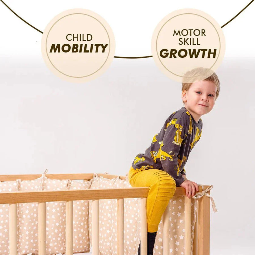 Twin Size Bed Frame for Toddlers with Fence