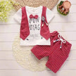 Two-piece Children's Suit With Short Sleeve Shorts And Suspenders Top Shirt