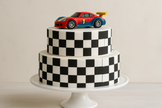Edible Checker Pattern Sheet - Black White Squares Cake Topper