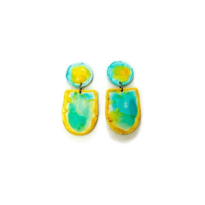 Two Tone Necklace & Earring Set Handmade