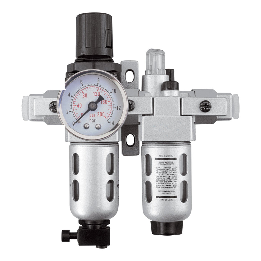 Modular Filter/Regulator & Lubricator (Gauge Included), 1/4