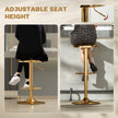 Canmore Modern Adjustable Counter/Bar Stools with Swivel-Set of 2-Gold