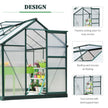 Outsunny 6'x8'x7' Walk-in Greenhouse Clear Polycarbonate Panels Plants Flower Growth Shed Outdoor Warm House