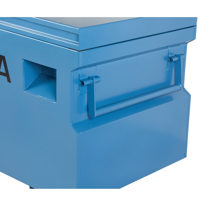 Boîte à outils de chantier, 152,4 cm x 61 cm x 69,8 cm, acier, bleu