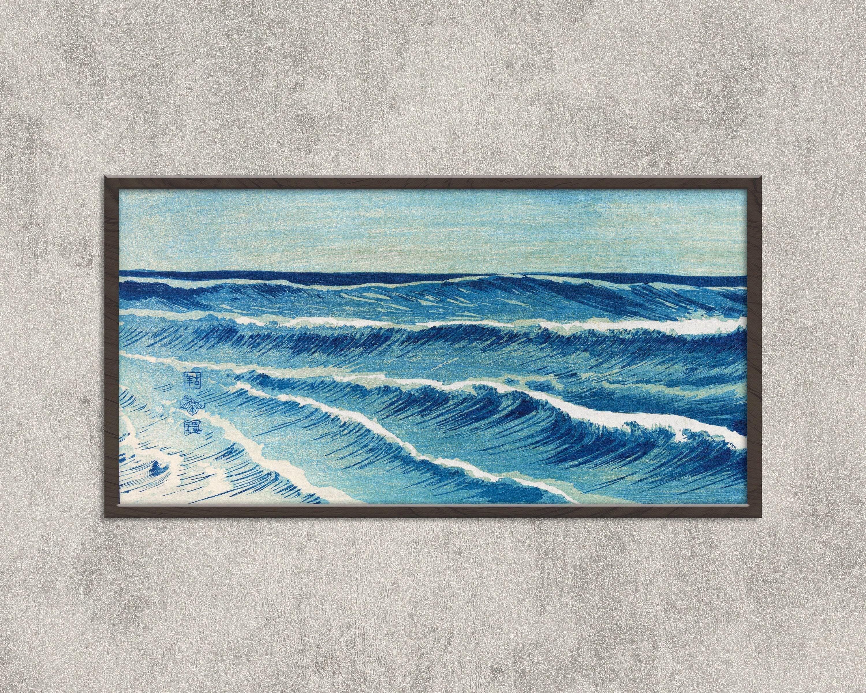 Uehara Konen Ocean Waves Print: Vintage Japanese Panoramic Art
