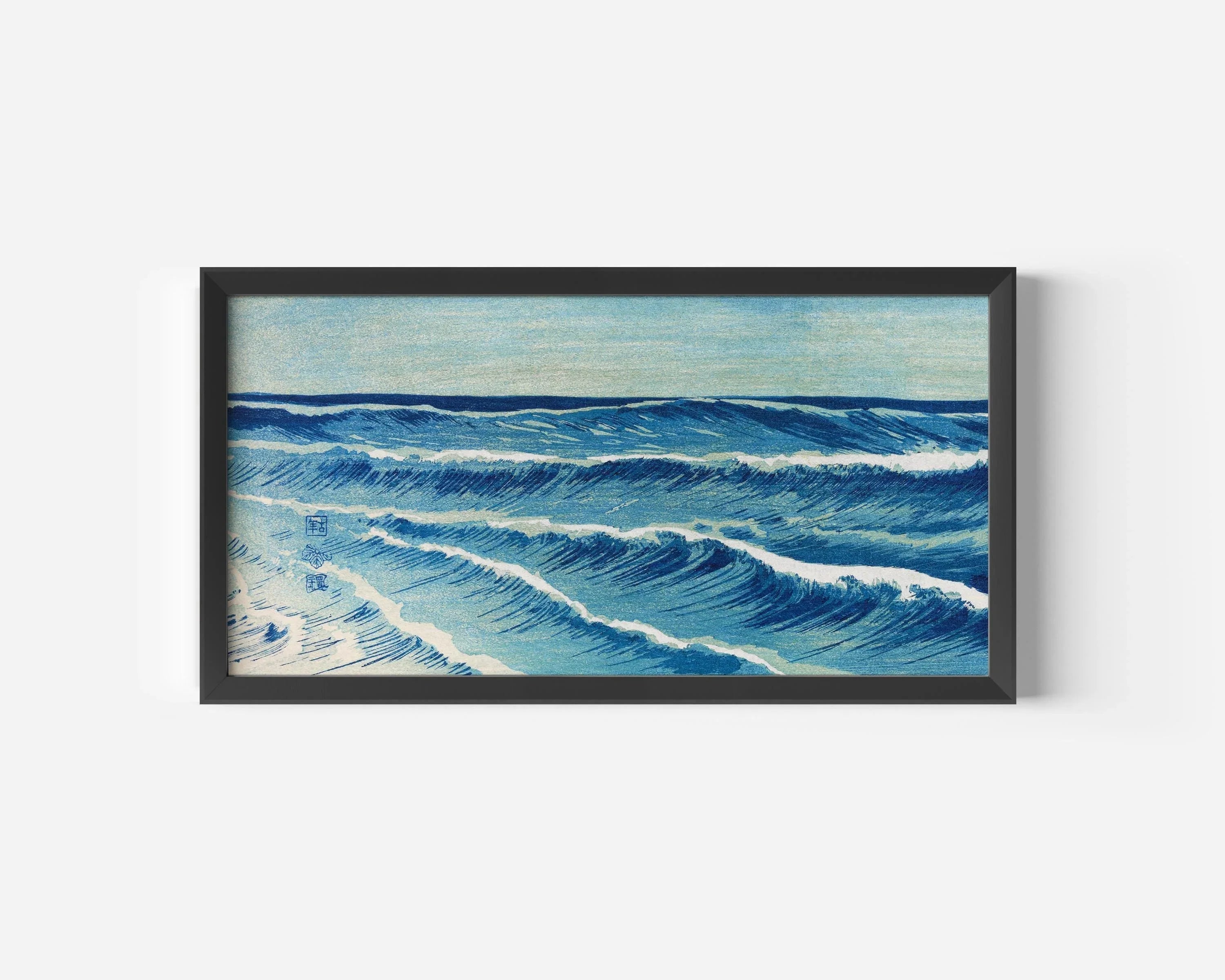 Uehara Konen Ocean Waves Print: Vintage Japanese Panoramic Art