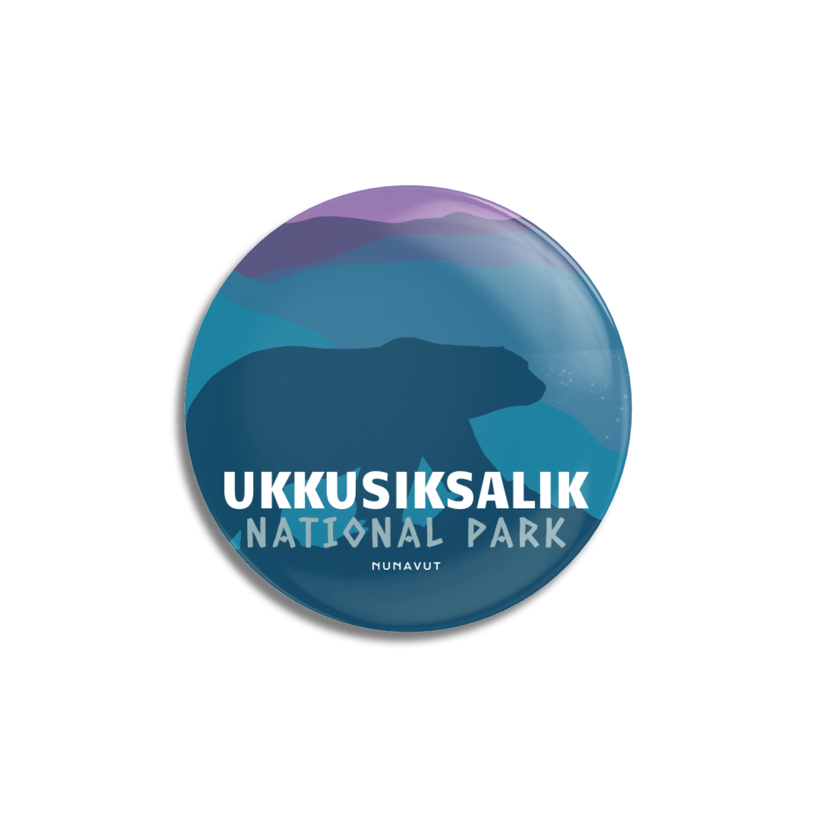 Ukkusiksalik National Park of Canada Pinback Button, Canada Parks
