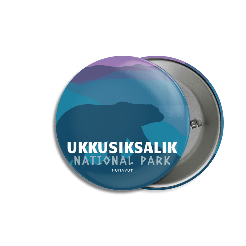 Ukkusiksalik National Park of Canada Pinback Button, Canada Parks