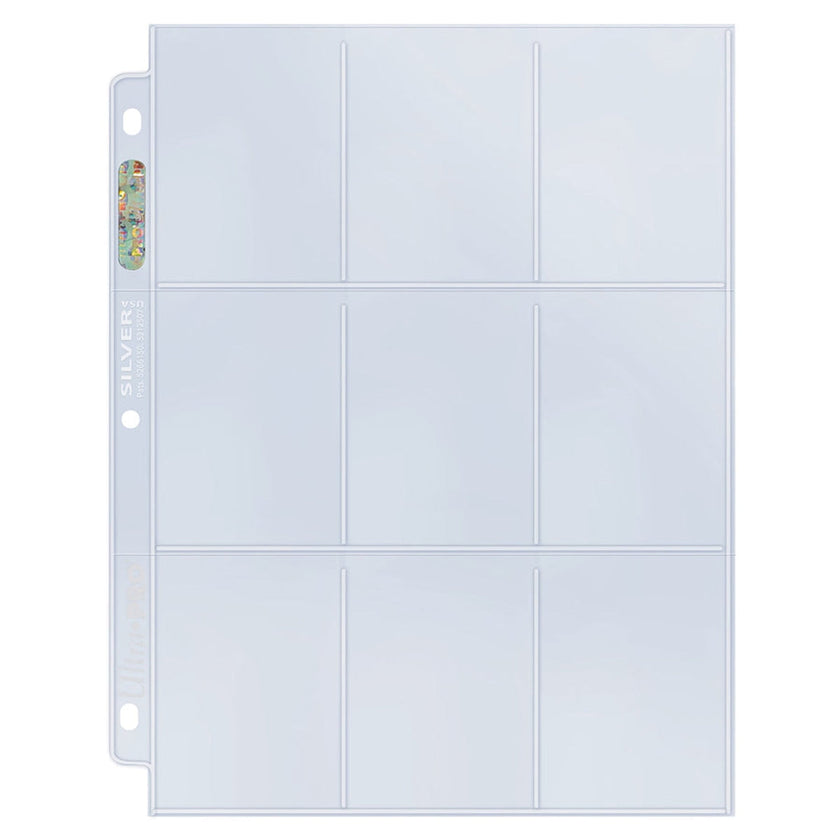 Ultra Pro Silver Series 9-Pocket Pages for Standard Size Cards 100 pk