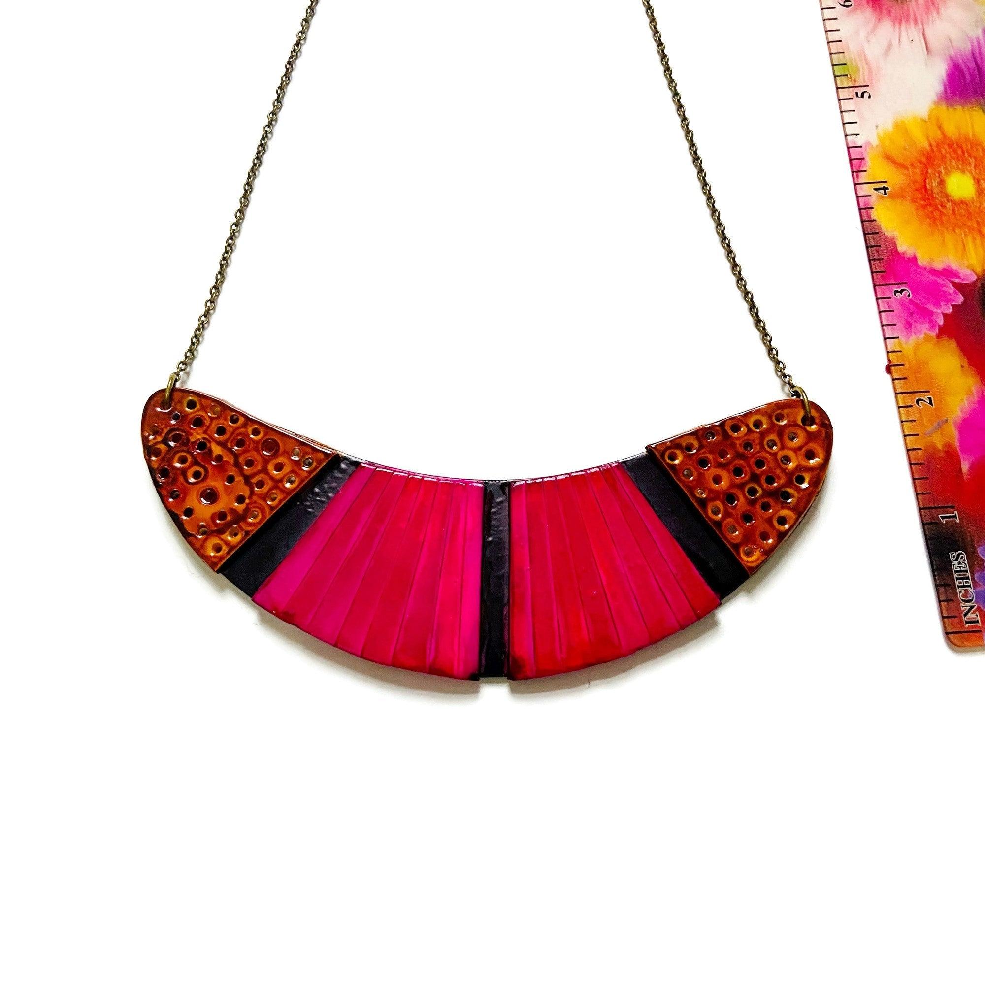 Unique Statement Jewelry Set in Pink Yellow & Black