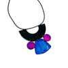 Unique Statement Necklace Handmade & Painted Blue Black Purple