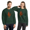 Chickmas Rudolph the Rhode Island Red Rooster Unisex Sweatshirt
