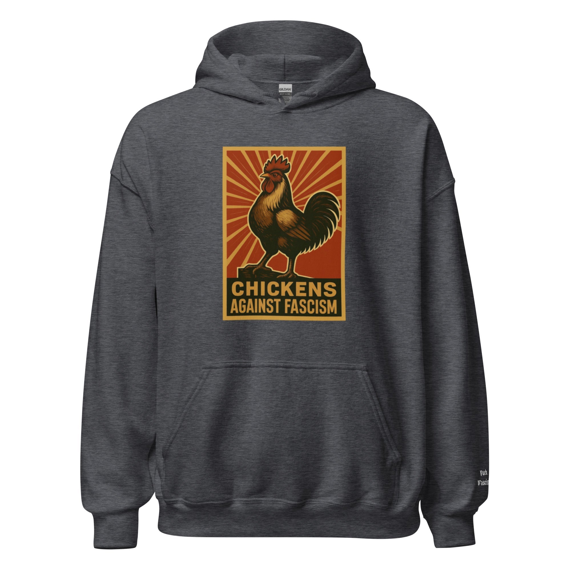 Retro Chickens Against Fascism Unisex Bunny Hug (Hoodie)