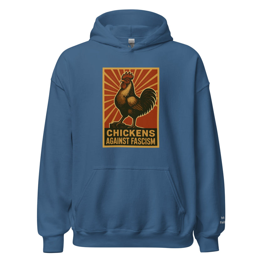 Retro Chickens Against Fascism Unisex Bunny Hug (Hoodie)