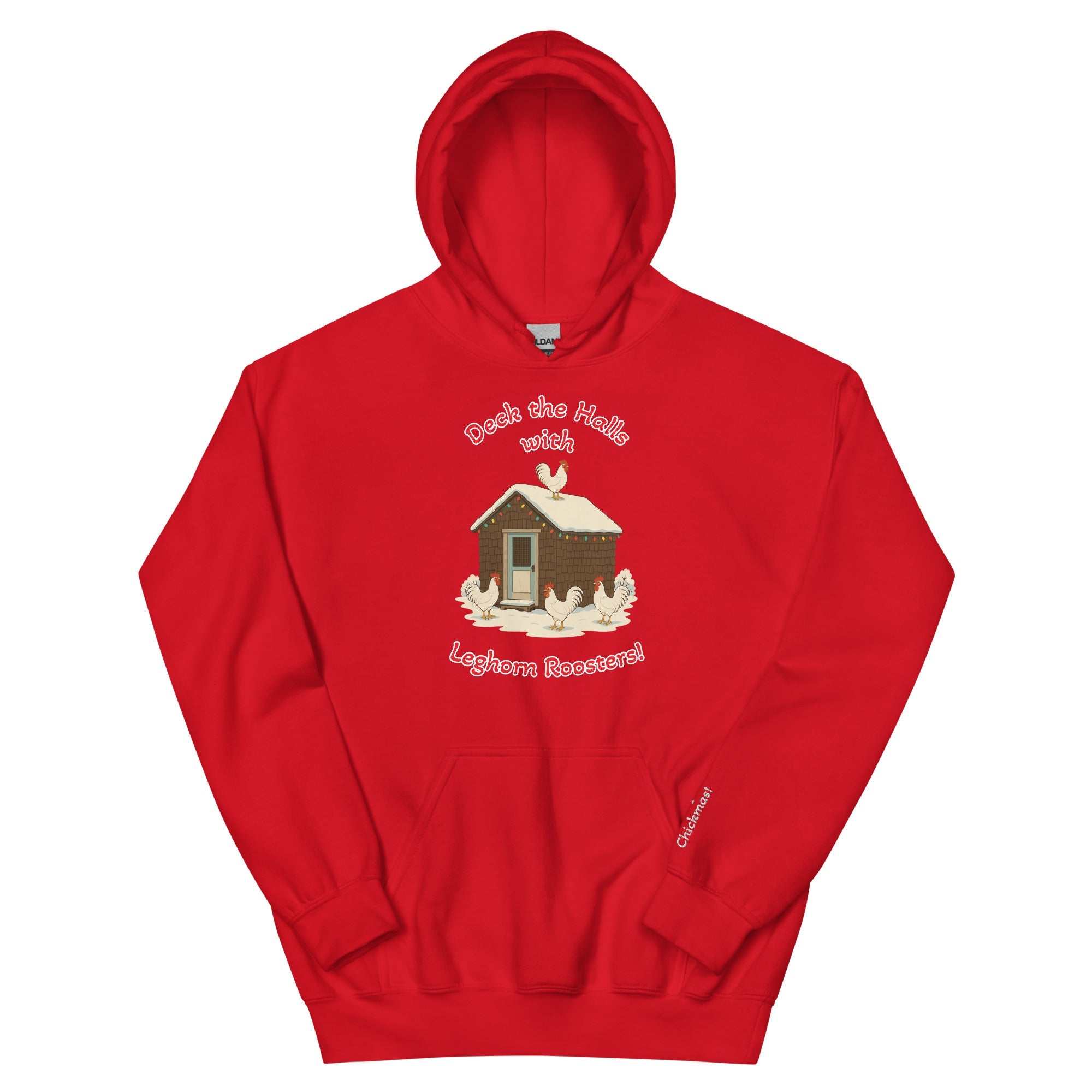 Chickmas Deck the Leghorn (words) Bunny Hug Unisex (hoodie)