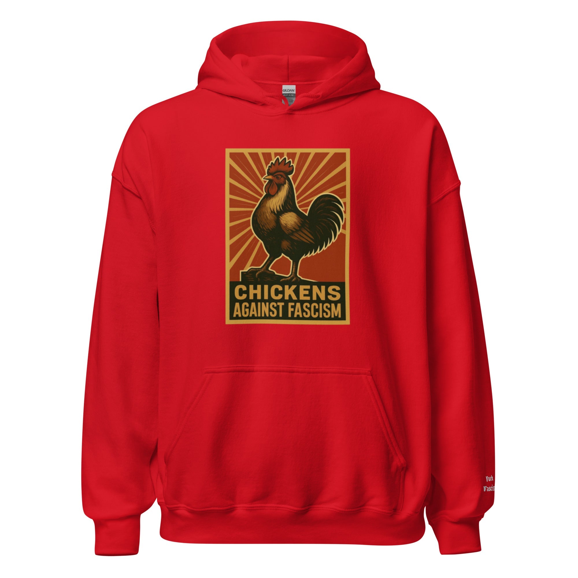 Retro Chickens Against Fascism Unisex Bunny Hug (Hoodie)