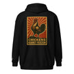 Retro Chickens Against Fascism Unisex heavy blend zip Bunny Hug (Hoodie)