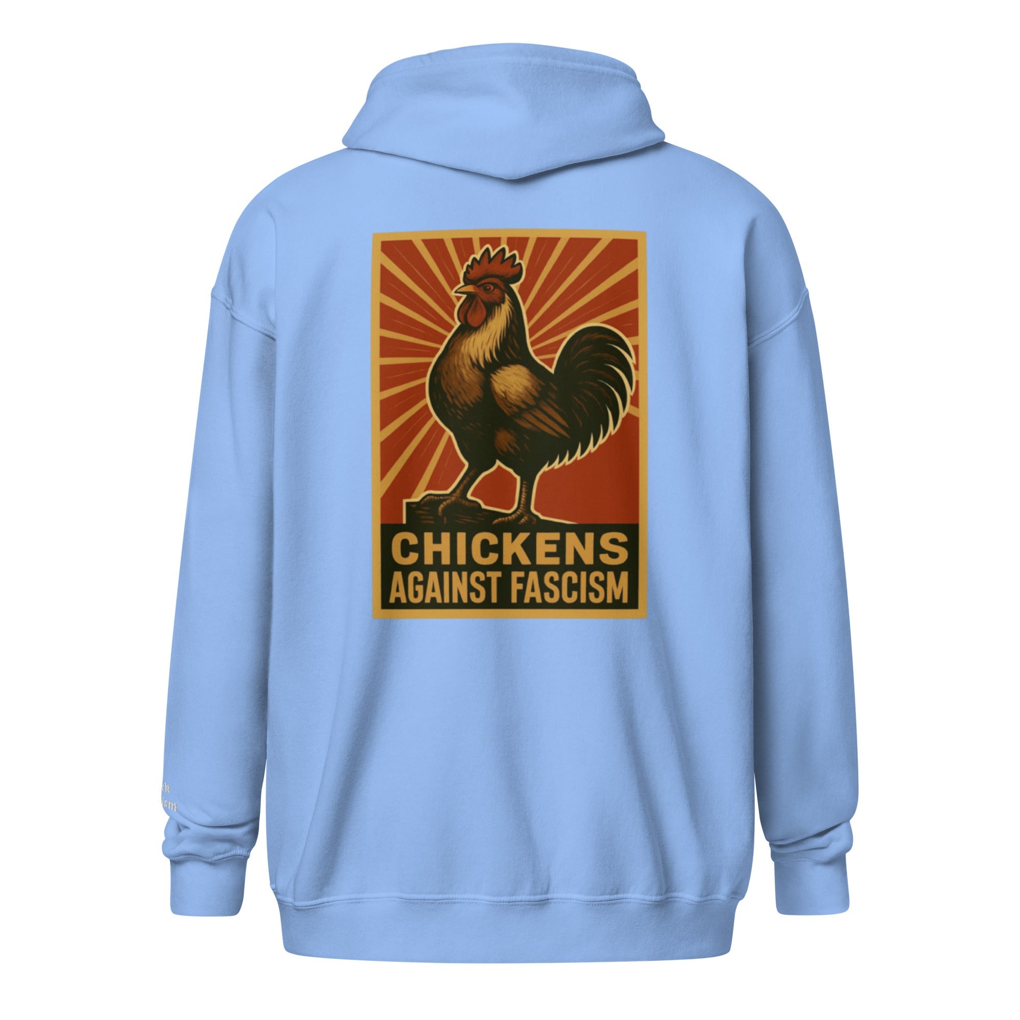 Retro Chickens Against Fascism Unisex heavy blend zip Bunny Hug (Hoodie)