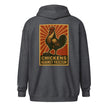 Retro Chickens Against Fascism Unisex heavy blend zip Bunny Hug (Hoodie)