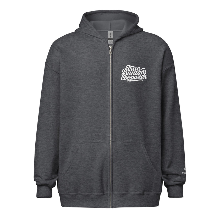 Retro Chickens Against Fascism Unisex heavy blend zip Bunny Hug (Hoodie)