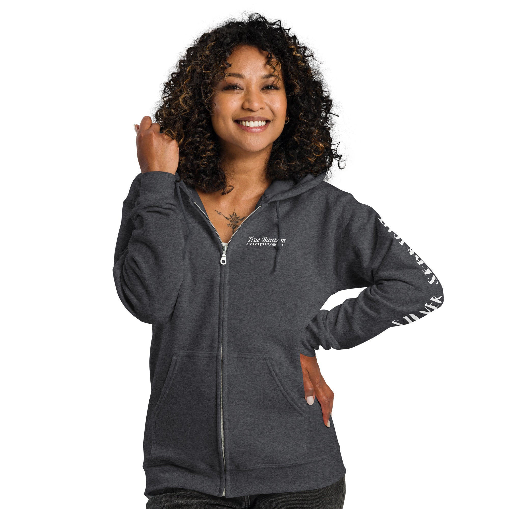 Silver Sebright Unisex heavy blend zip bunny hug (hoodie)