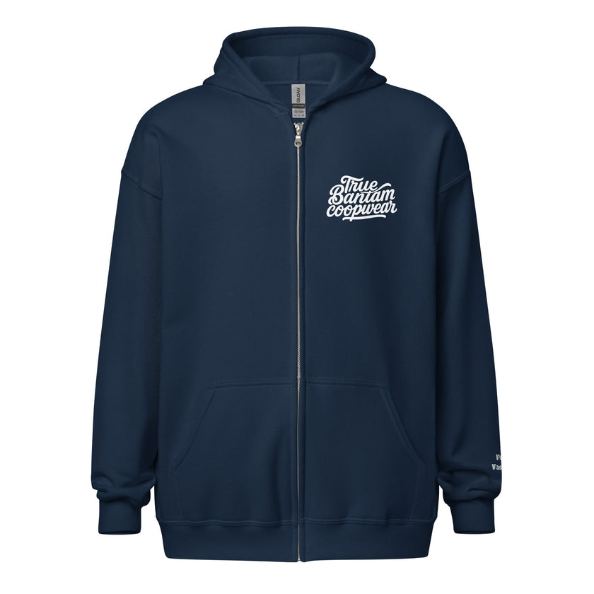 Retro Chickens Against Fascism Unisex heavy blend zip Bunny Hug (Hoodie)