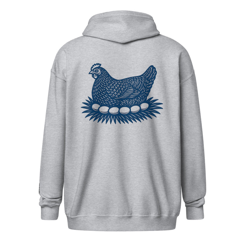 Retro Hen Unisex heavy blend zip bunny hug (hoodie)