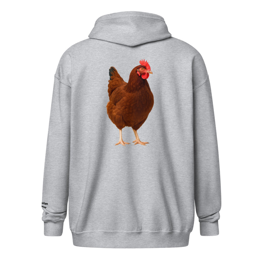 Rhode Island Red Unisex heavy blend zip bunny hug (hoodie)
