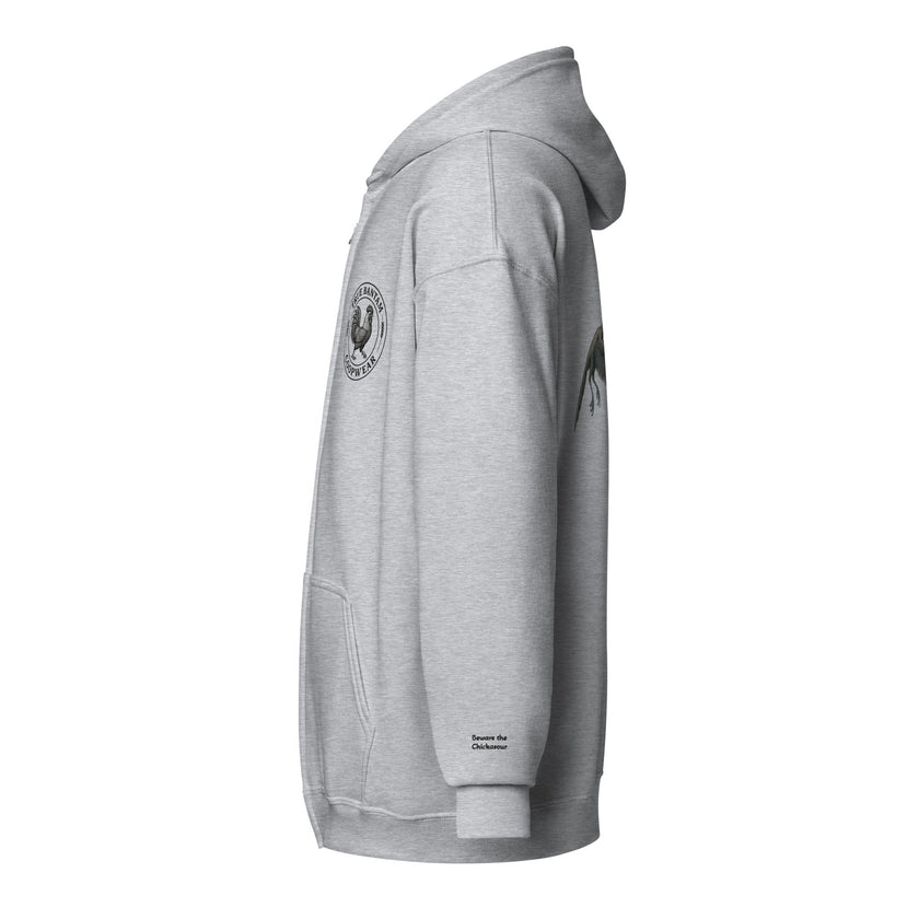 Chickasaurous Battle Unisex heavy blend zip bunny hug (hoodie)