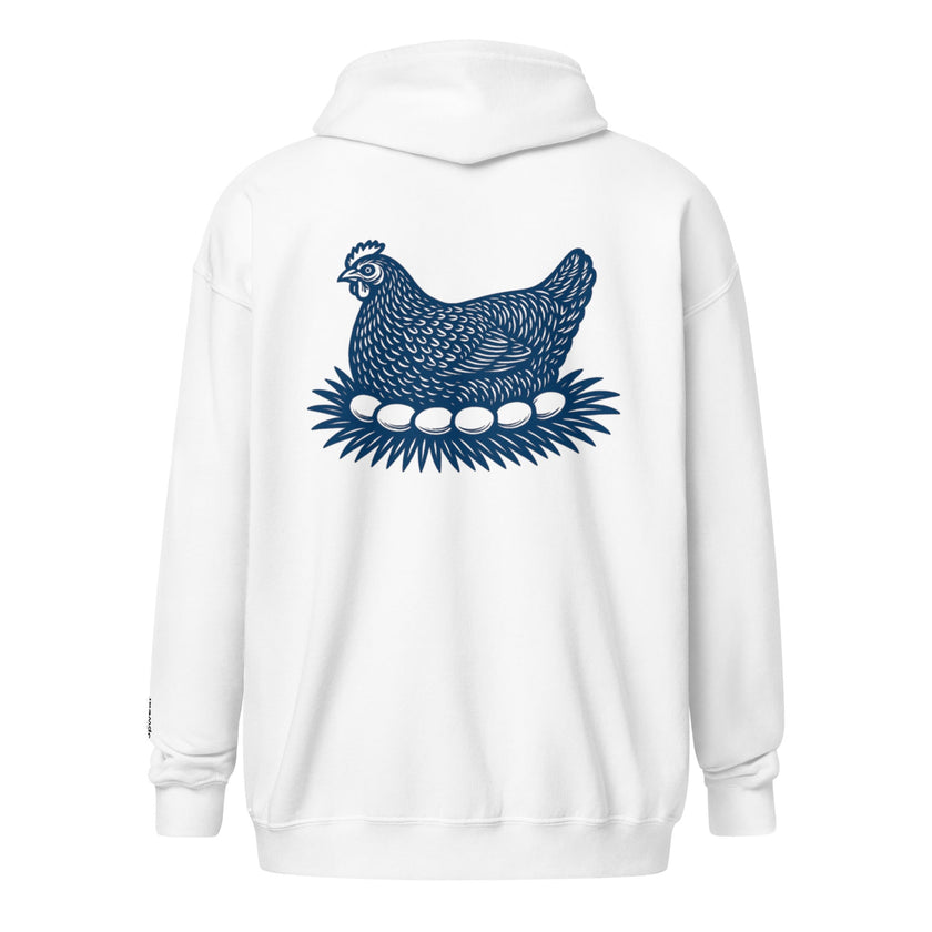 Retro Hen Unisex heavy blend zip bunny hug (hoodie)
