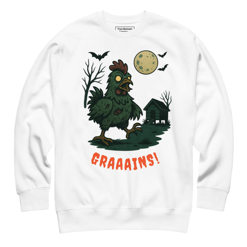 Halloween Zombie Chicken Scene Unisex Premium Sweatshirt