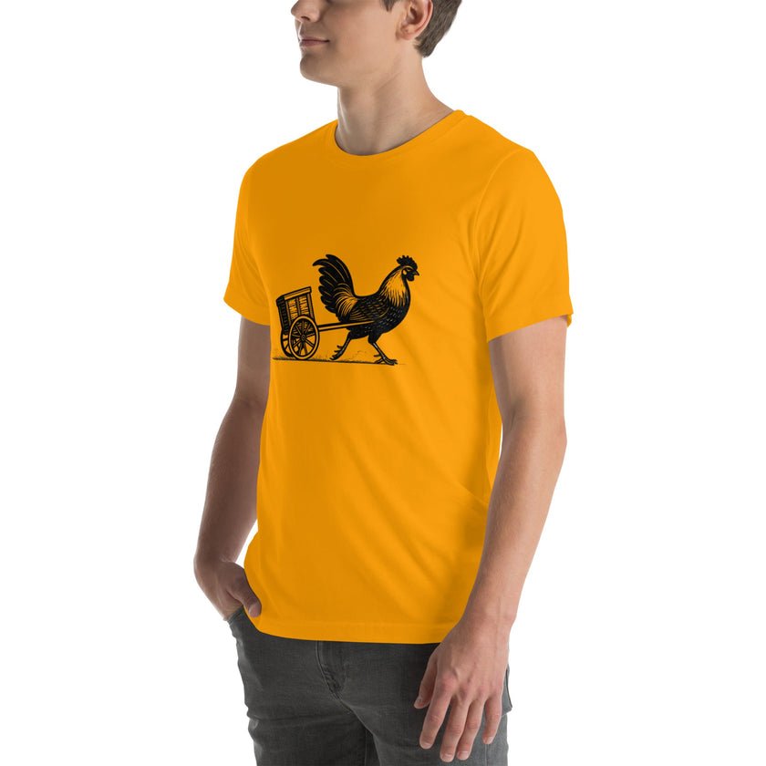 Retro Chicken Chariot Racer Unisex t-shirt