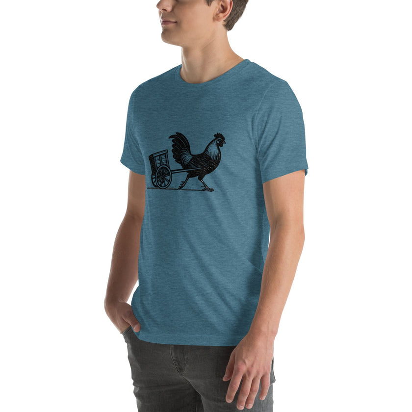 Retro Chicken Chariot Racer Unisex t-shirt
