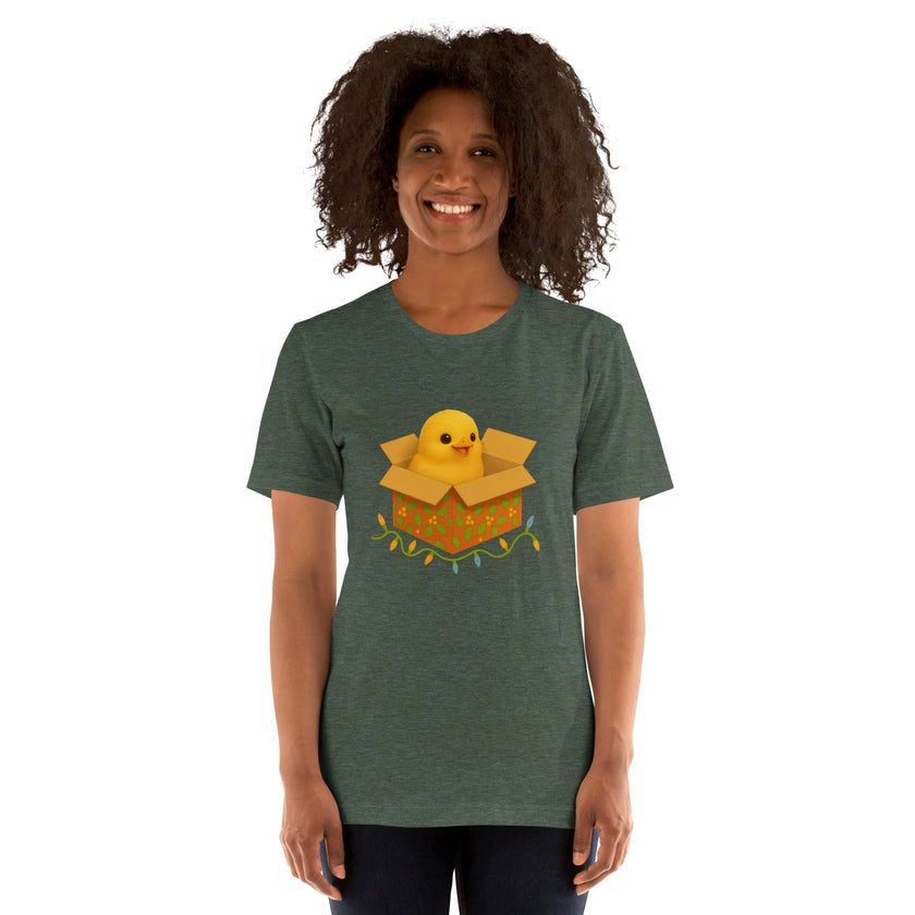 Chickmas Chick in a box Unisex t-shirt